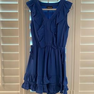 Women’s blue ruffle dress